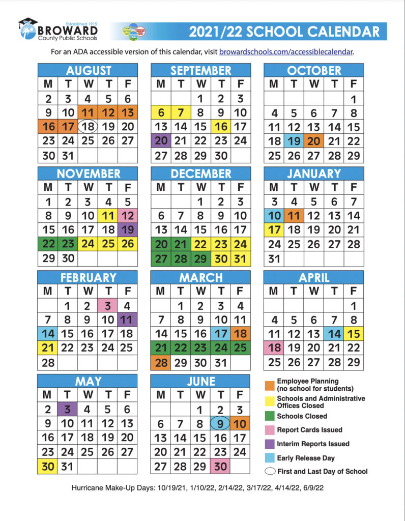 Broward County School Calendar 2022 18 2022 Schoolcalendars