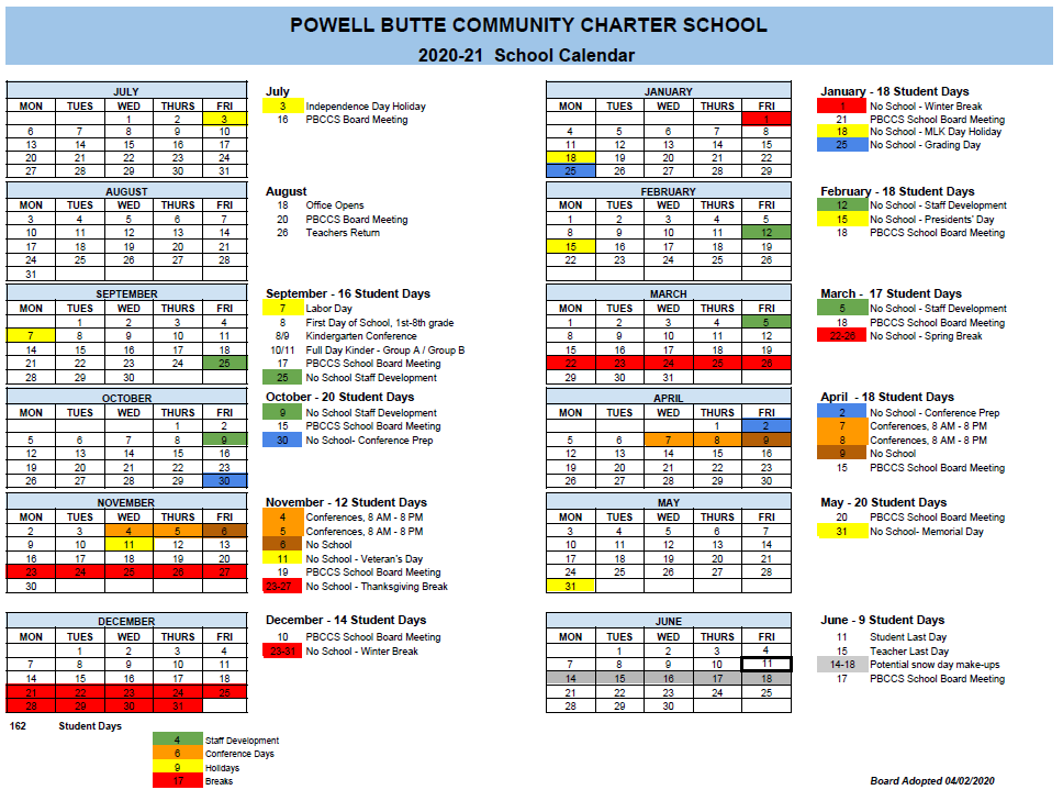 Butte School District Calendar 2022 Schoolcalendars