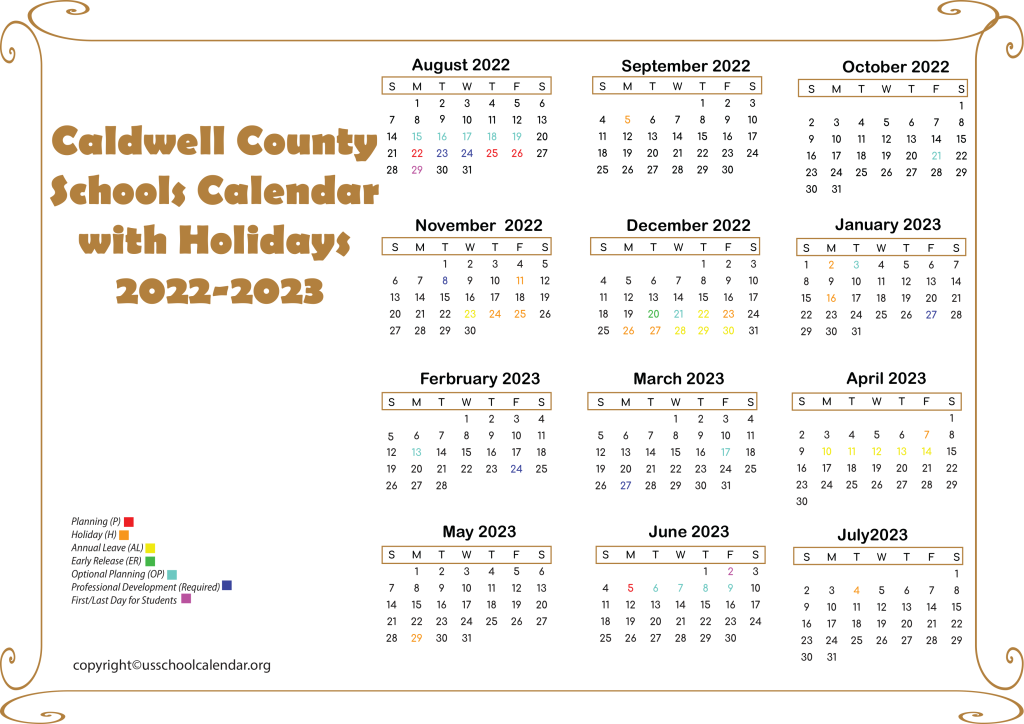 Caldwell County Schools Calendar With Holidays 2023 2024