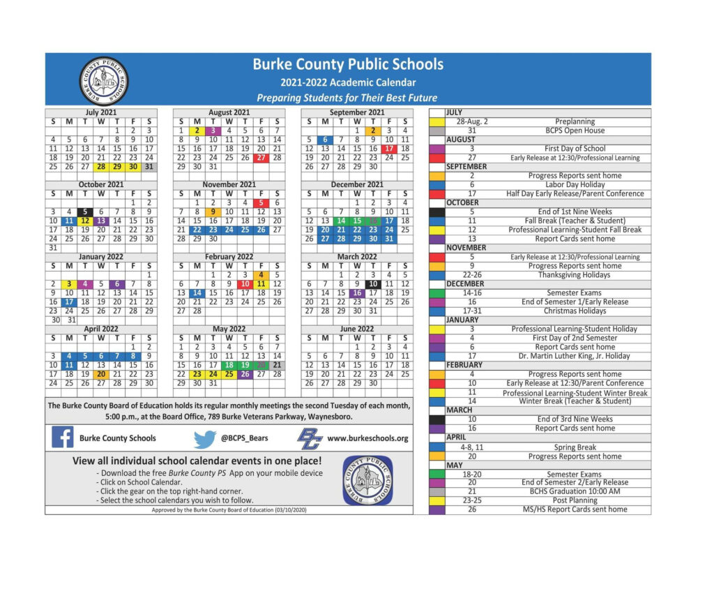 Calendar And Dress Code Students Parents Burke County Public Schools