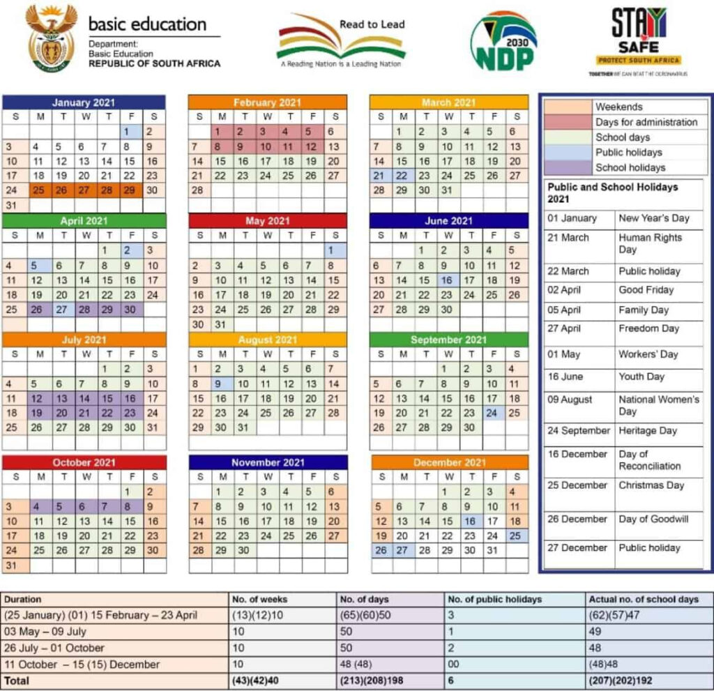 Calendar Nelspruit Primary School