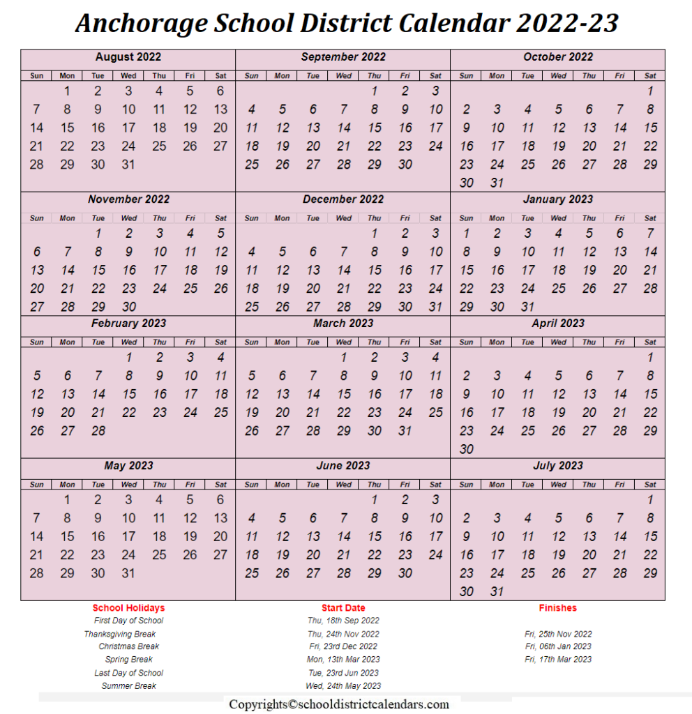 Calendar School District Calendars