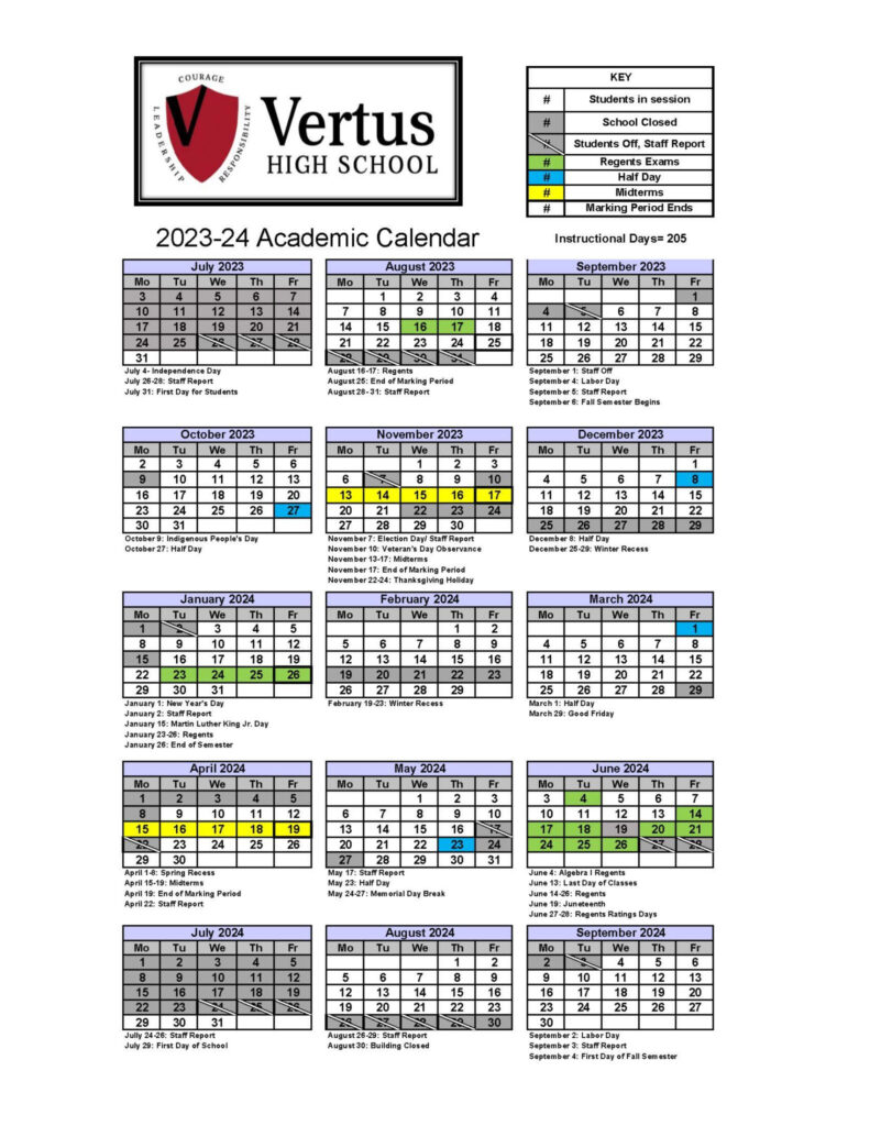 Calendars Vertus High School