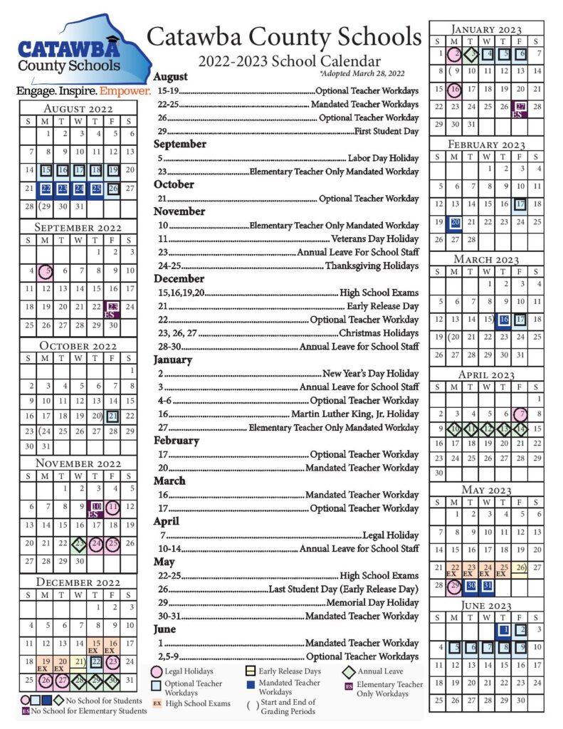 Catawba County School Calendar 2024