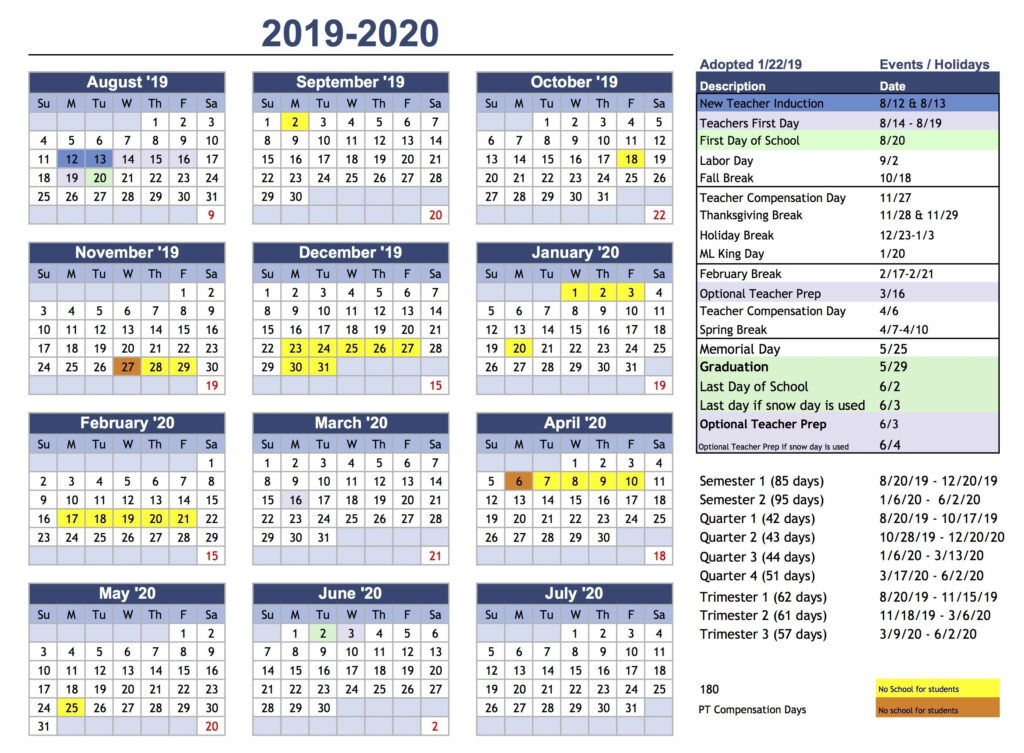 Ccsd Calendar 2019 20 Free Calendar Template