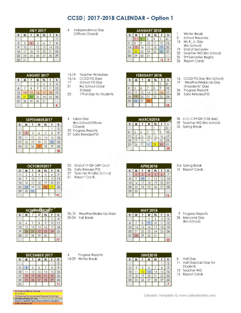 Charleston County School District Calendars Charleston SC