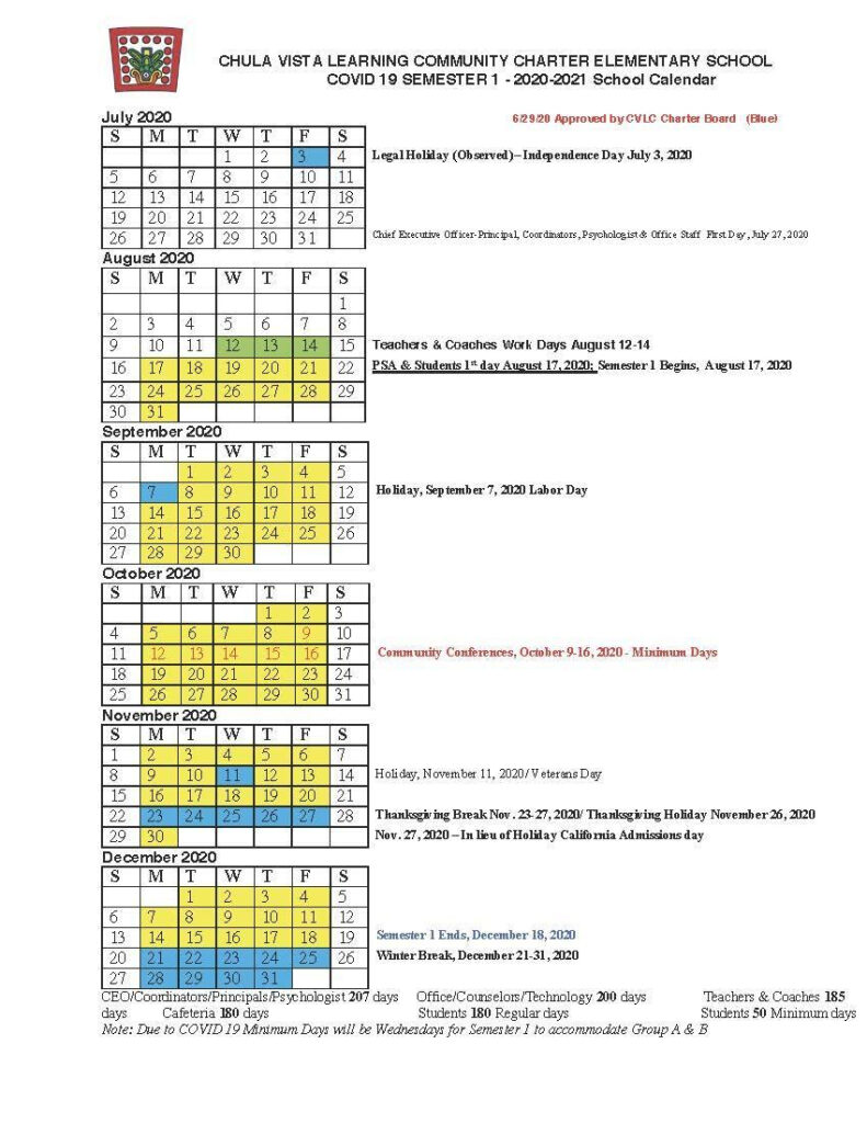 Chula Vista Elementary Calendar Customize And Print