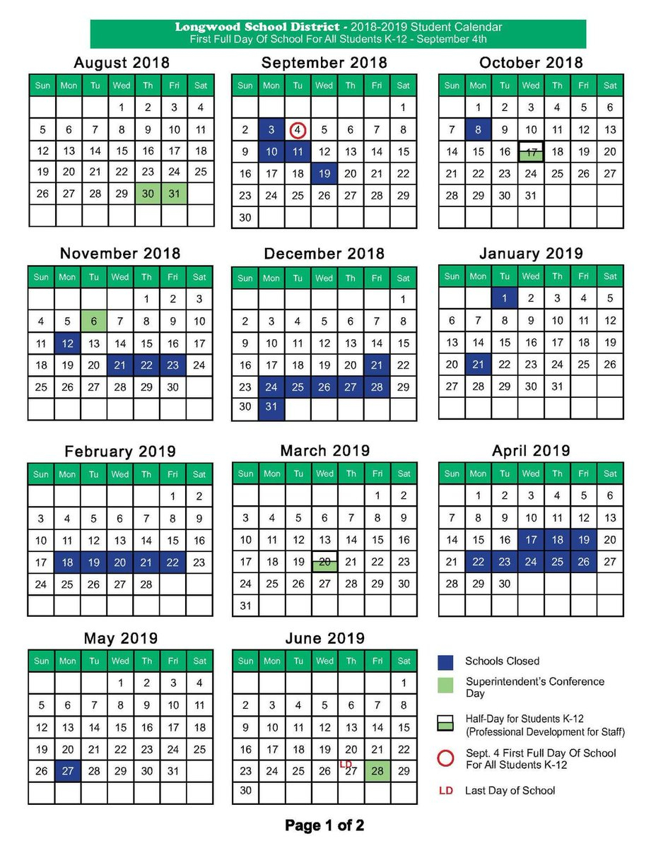 Cics Longwood Calendar