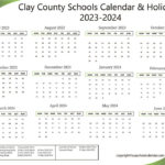 Clay County Schools Calendar Holidays 2023 2024