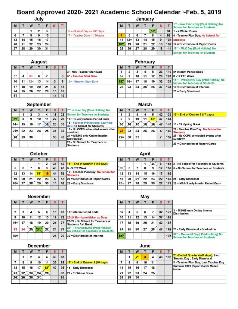 Collier 2020 County Public Schools Calendar PDF County School Calendar