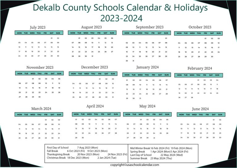 Dekalb County Schools Calendar Holidays 2023 2024