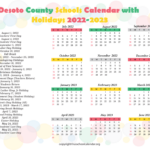 Desoto County Schools Calendar With Holidays 2022 2023