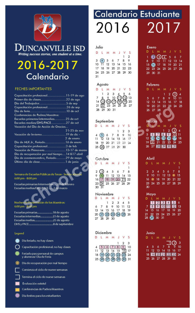 Duncanville High School Calendars Duncanville TX