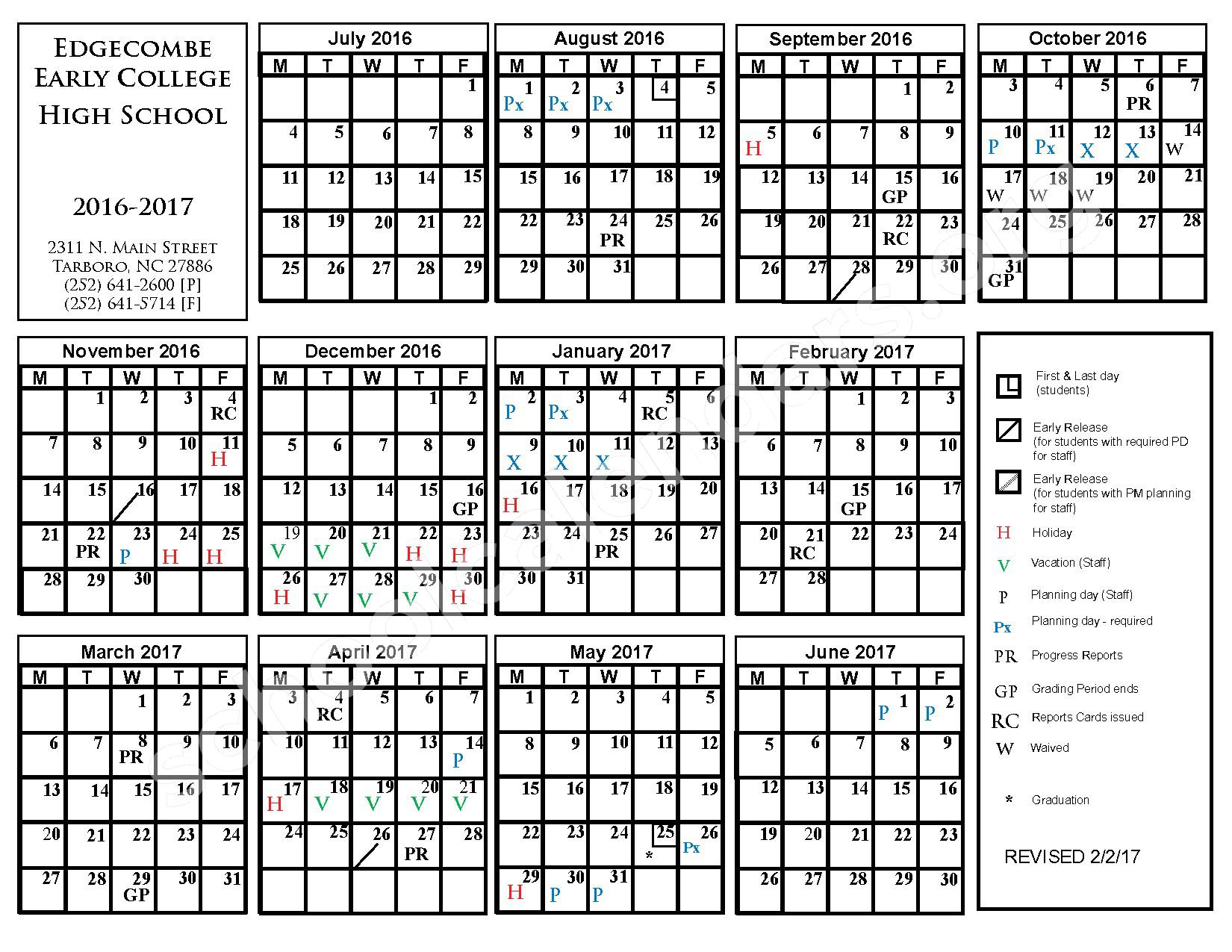 Edgecombe County Public Schools Calendars Tarboro NC