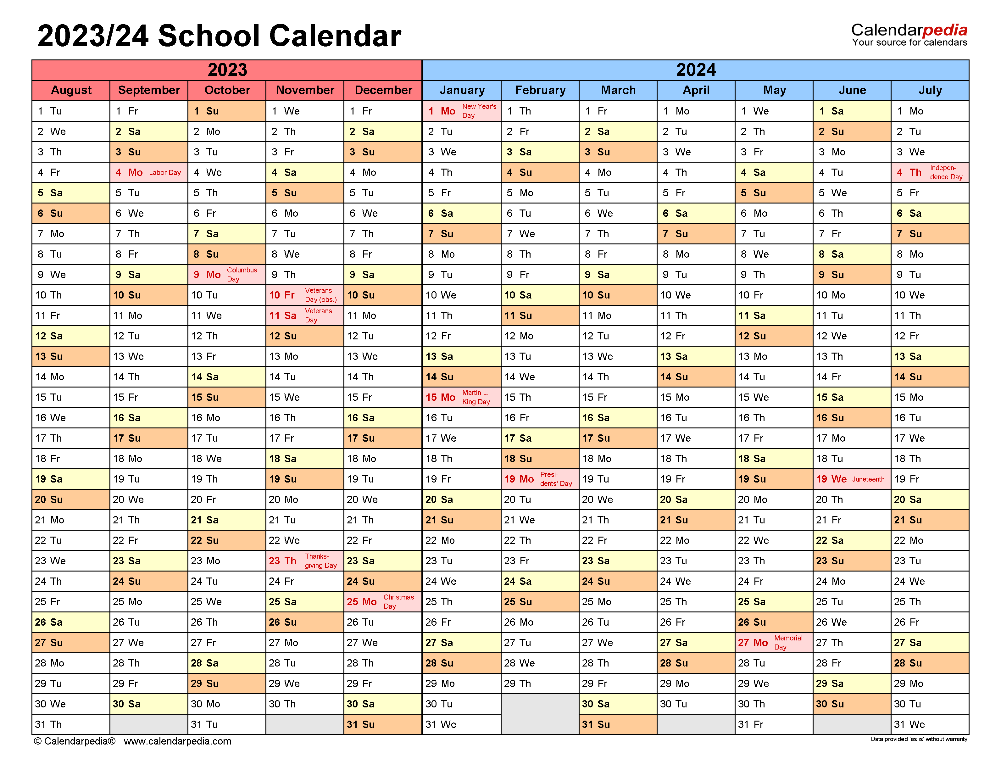 European School Holiday Dates 2023