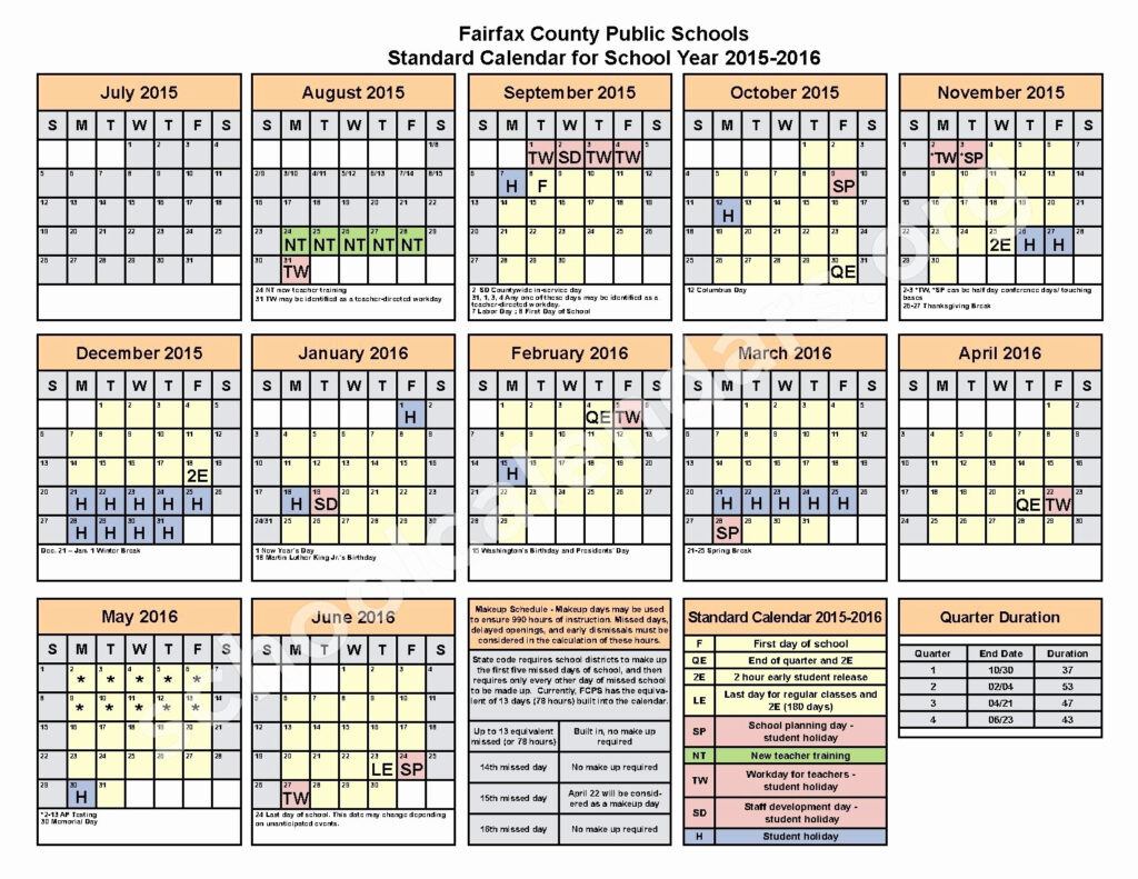 Fairfax Calendar Customize And Print