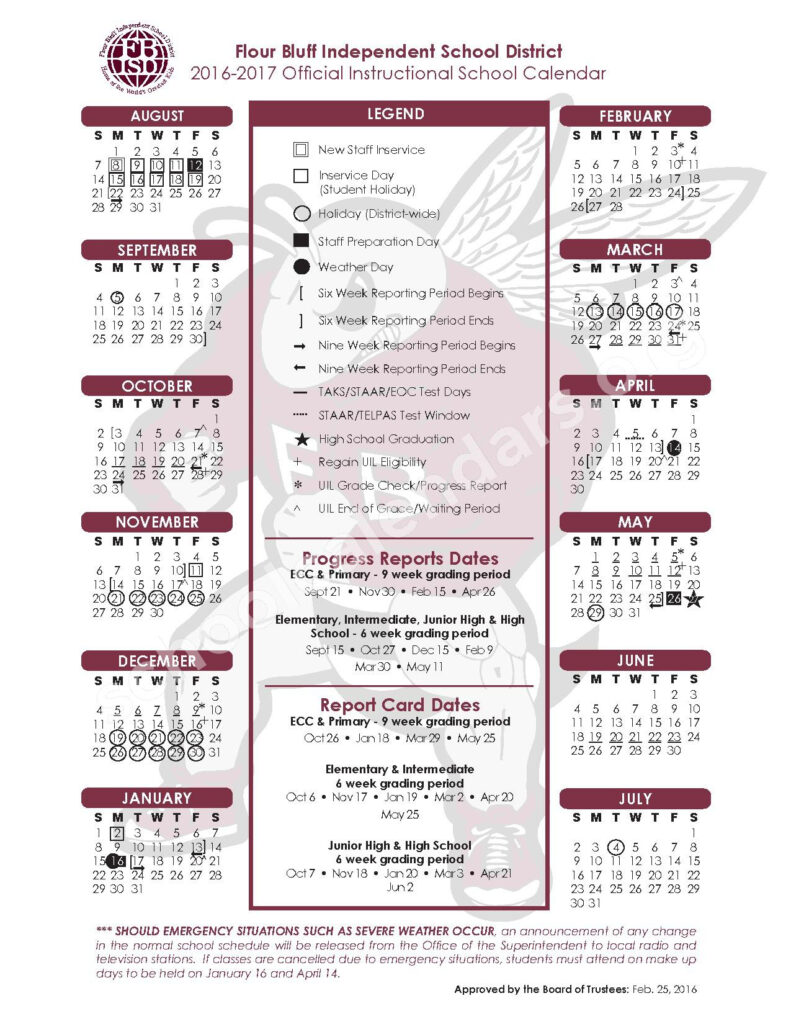 Flour Bluff Isd Calendar Customize And Print