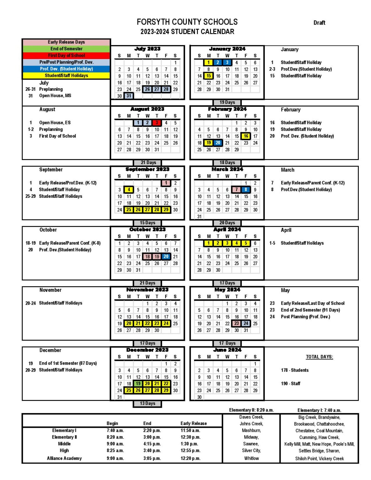 Forsyth County Schools Calendar 2023 2024