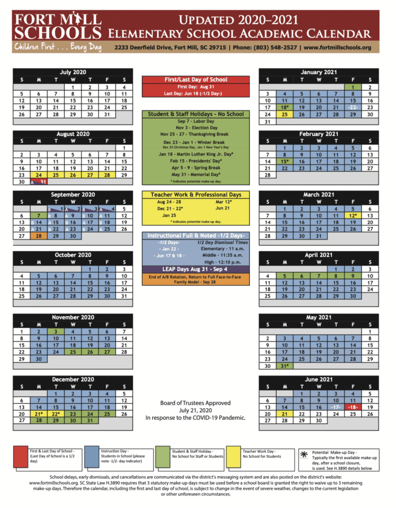 Fort Mill Calendar Printable Calendar