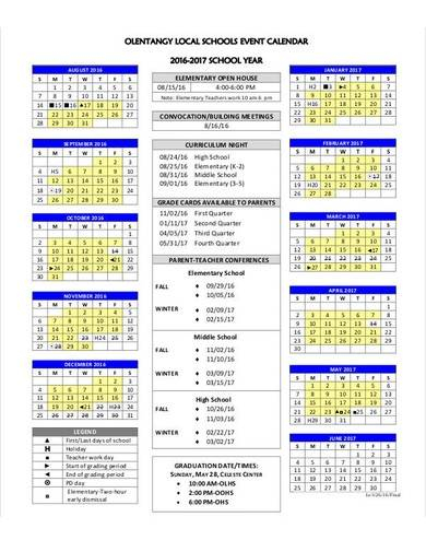 FREE 15 School Calendar Samples Templates In MS Word Pages 