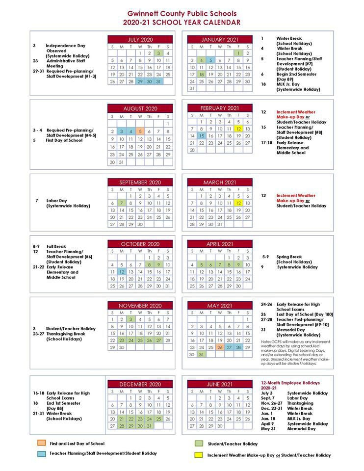 Gcps 2021 22 Calendar Customize And Print