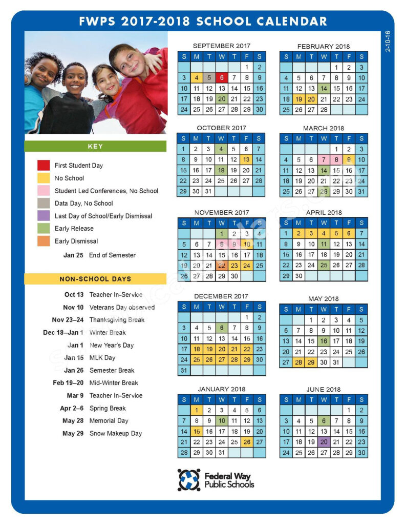 Green Gables Elementary School Calendars Federal Way WA