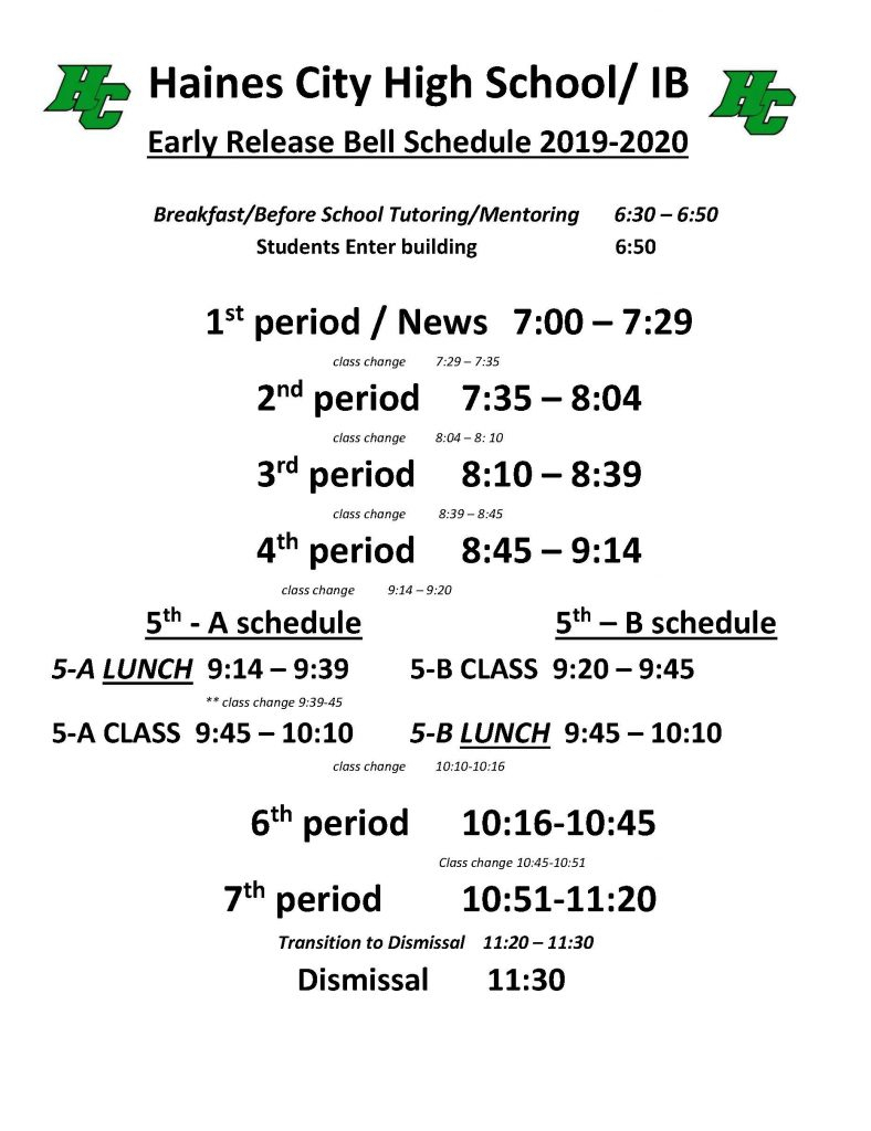 Haines City High School Bell Schedule Calendar For Planning