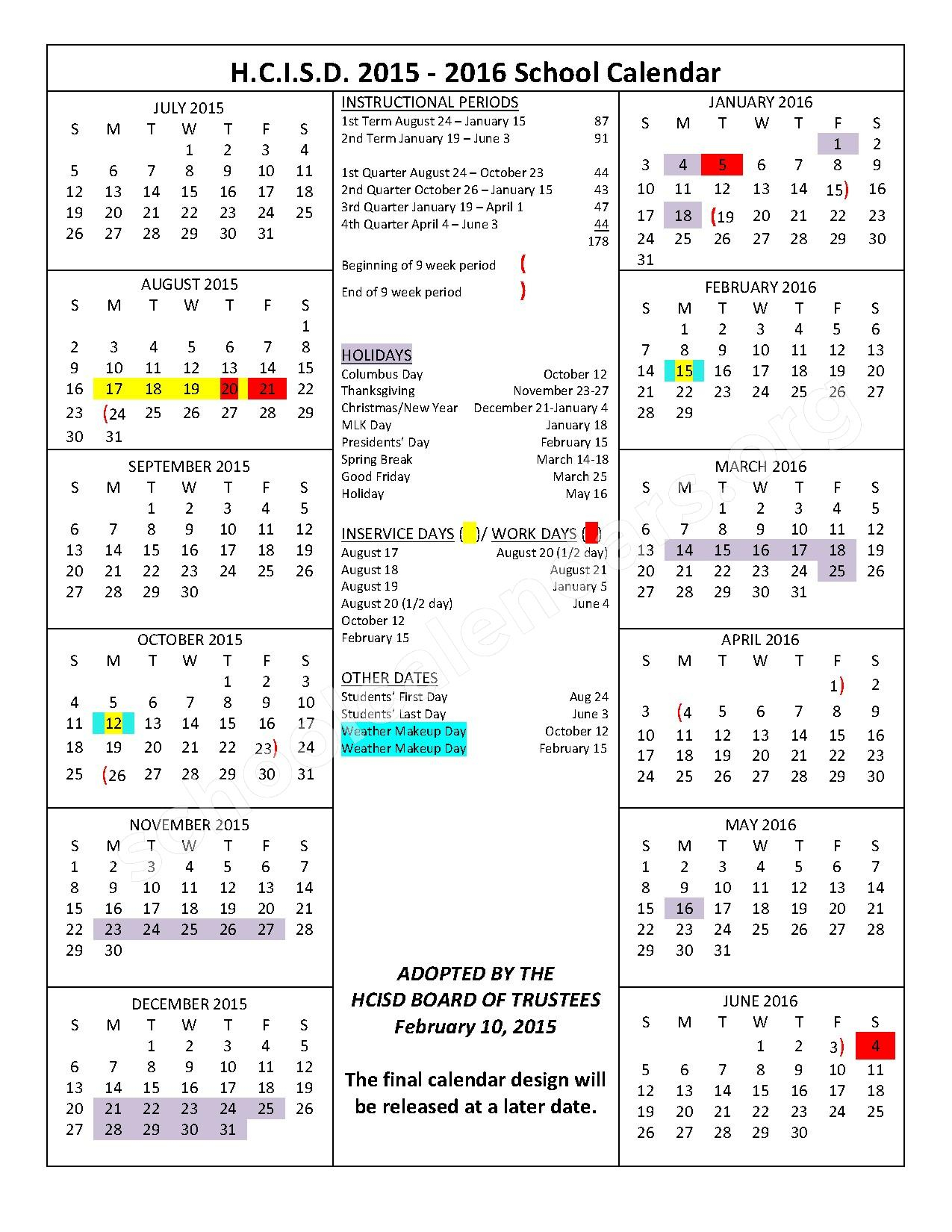 Harlingen High School Calendars Harlingen TX