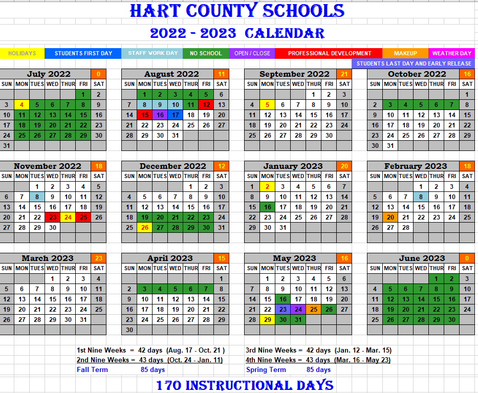 Hart County Schools Calendar 2024 2025