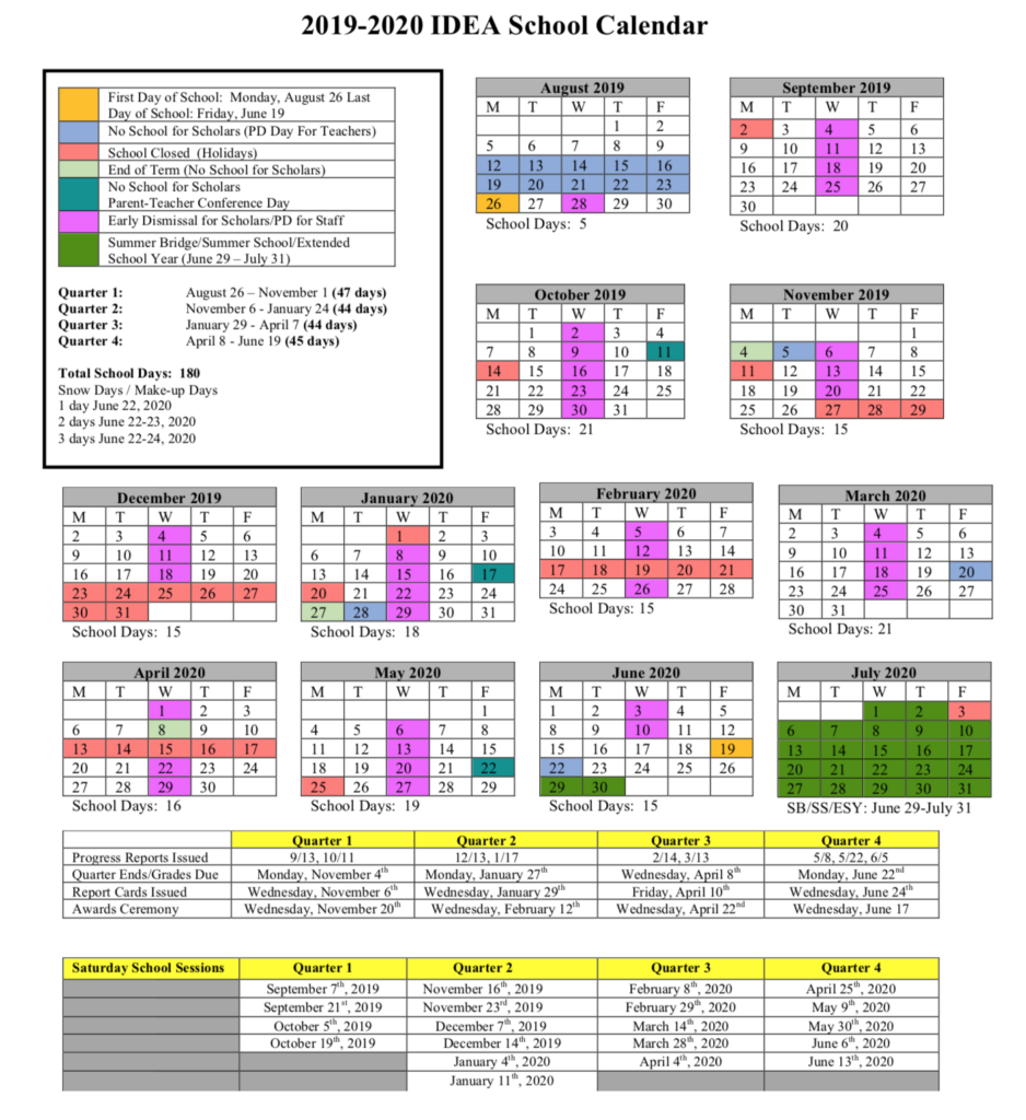 Idea Public Schools Calendar Rgv