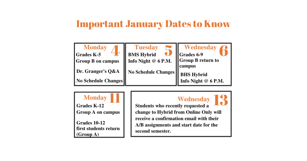Important January Dates Blaine School District