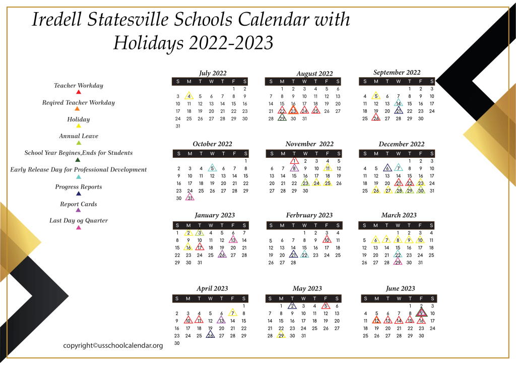 Iredell Statesville Schools Calendar With Holidays 2022 2023