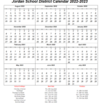 Jordan School District 2022 2023 Calendar With Holidays PDF