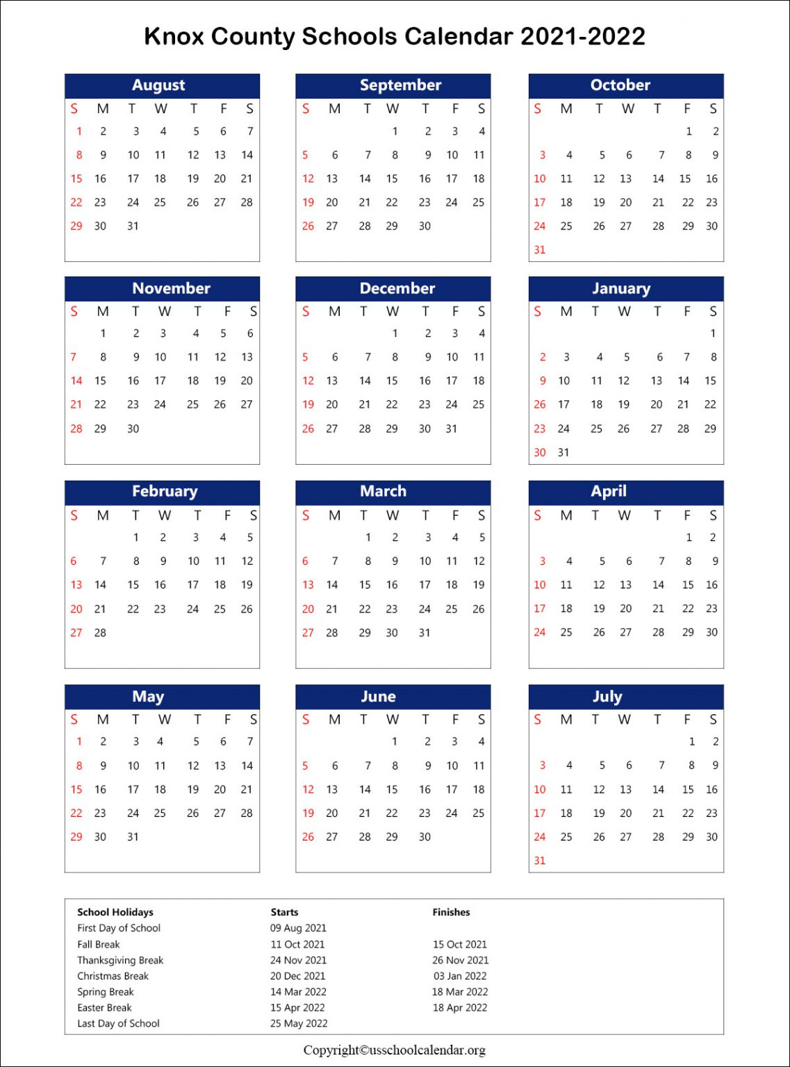 Knox County Tn Schools Calendar 2024