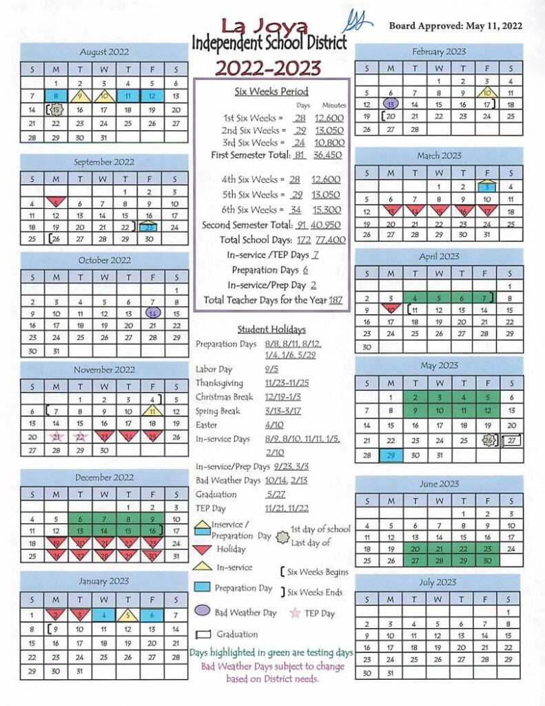 La Joya Independent School District Calendar 2022 And 2023 