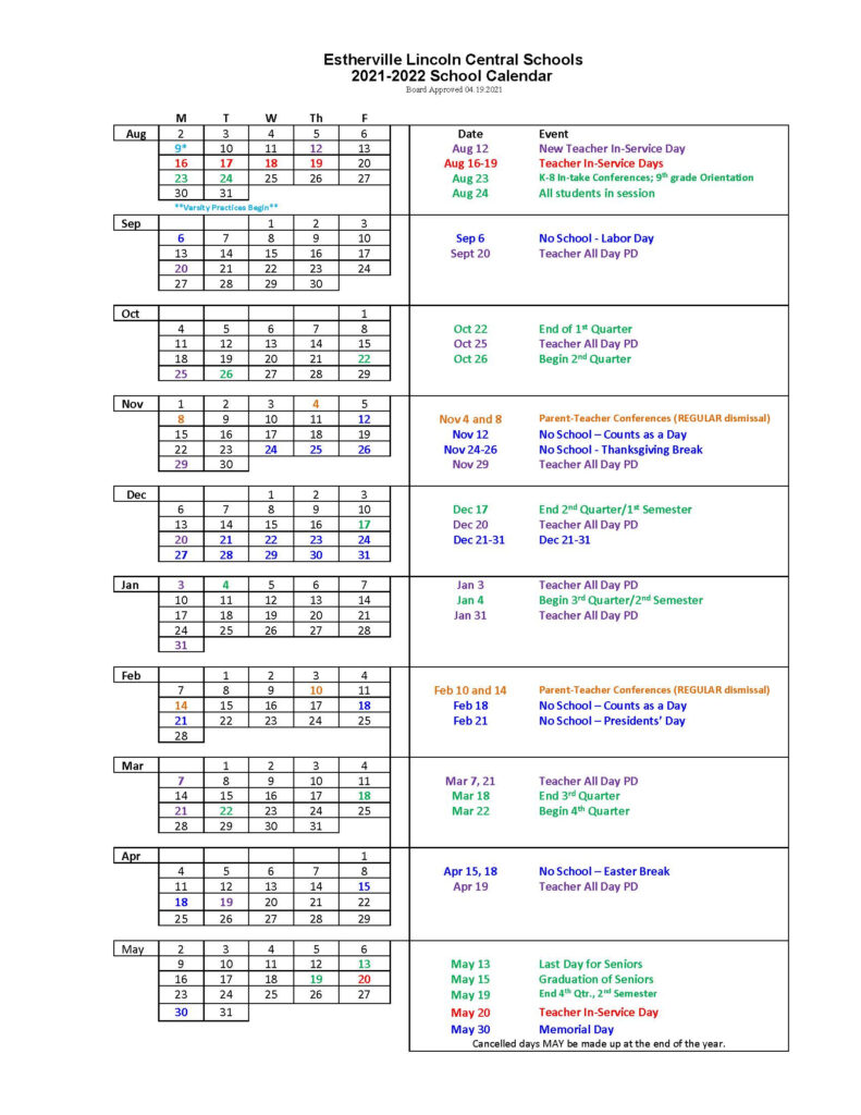 Lincoln Elementary Cedar Falls Academic Calendar 2022 2023 July 