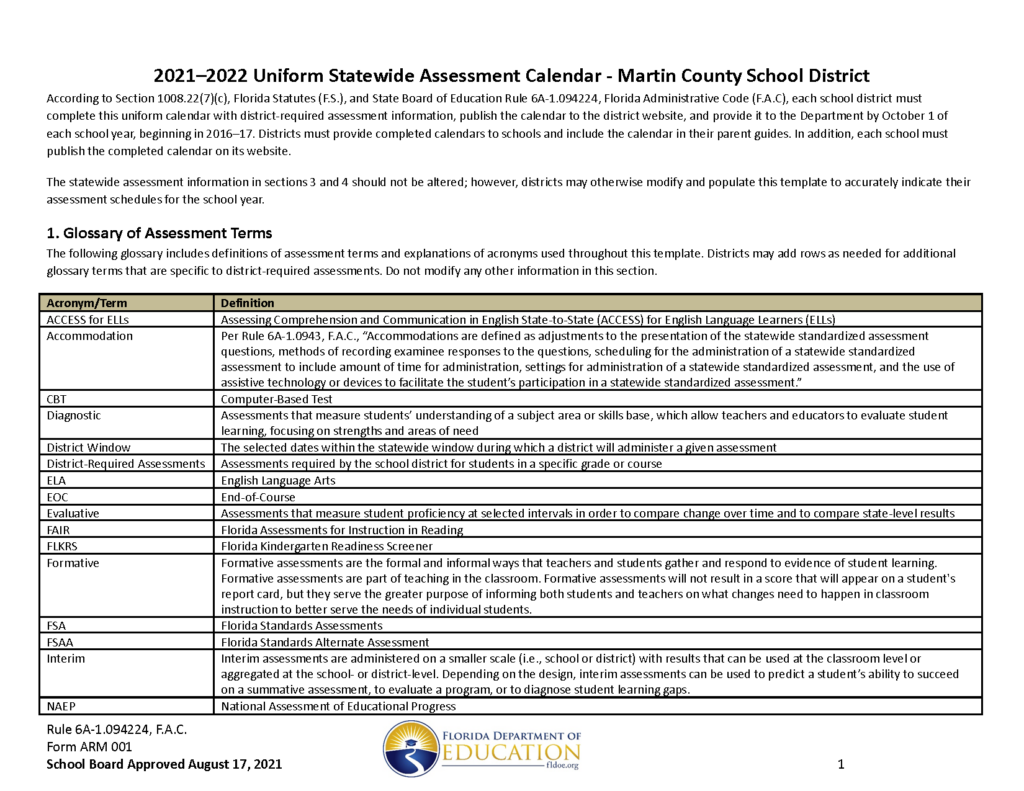 Martin County School Calendar 2022 Printable Calendar 2022