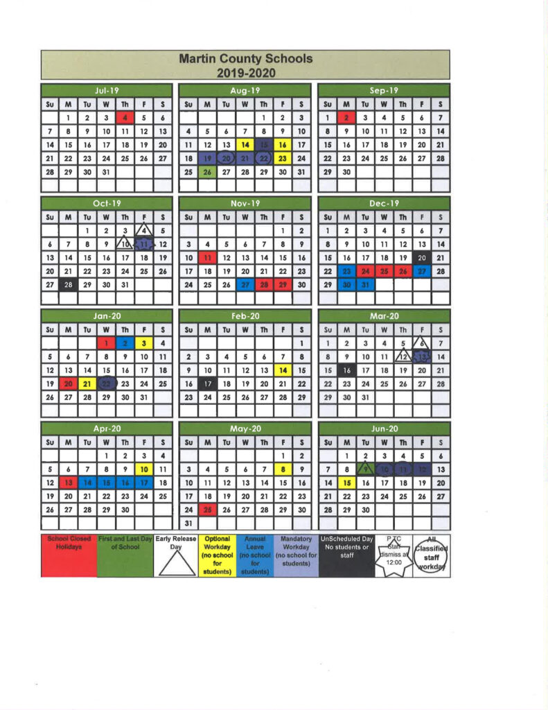 Martin County School District Calendar Https www accalendar17 