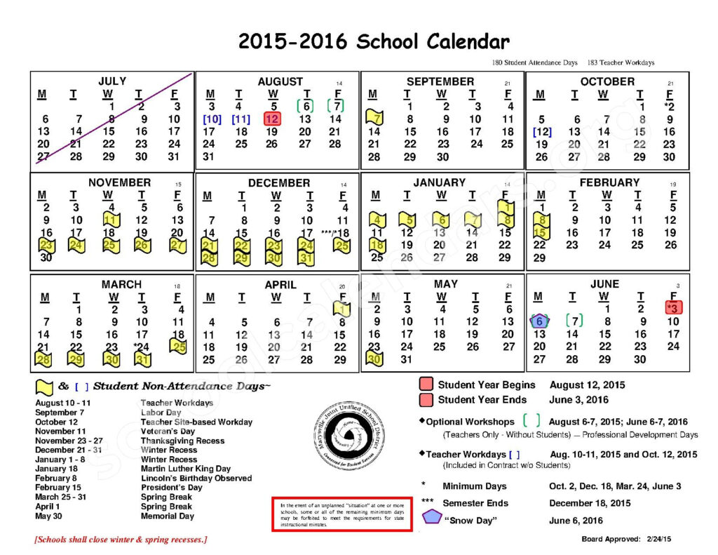 Marysville Joint Unified School District Calendars Marysville CA