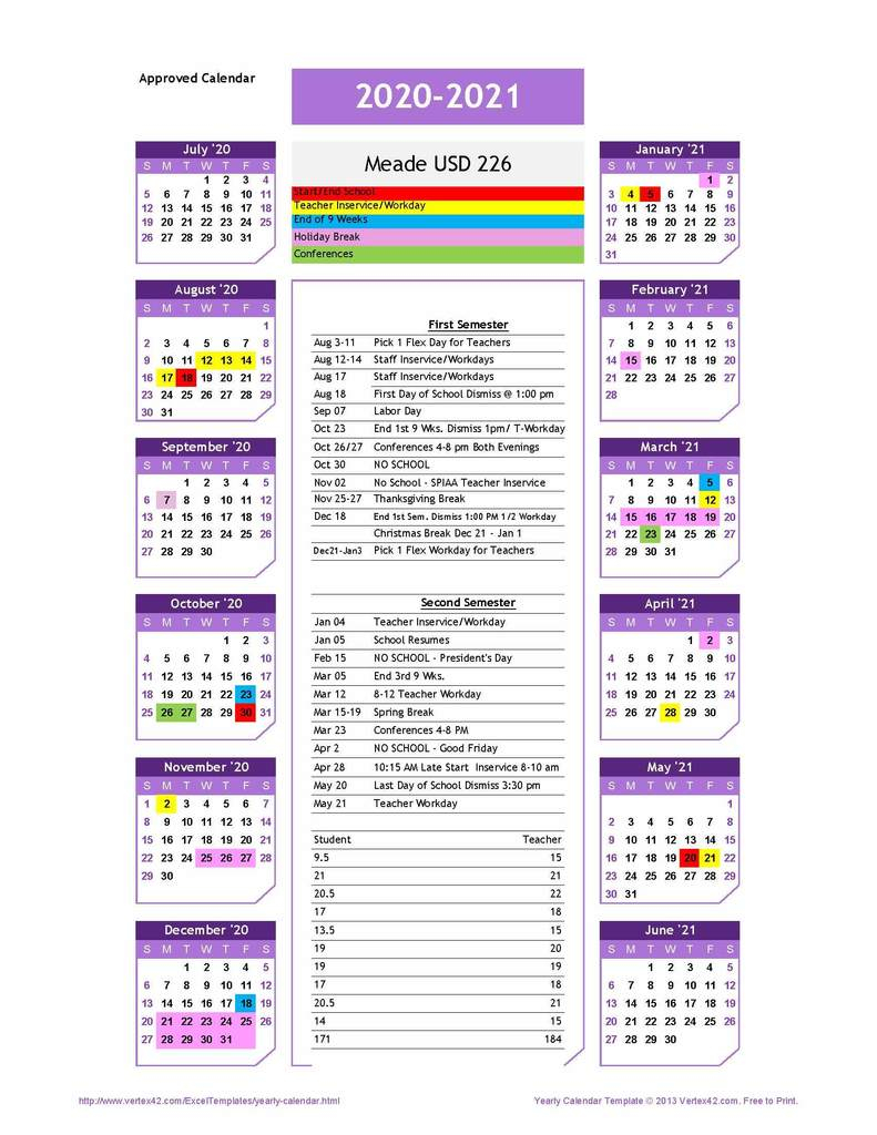 Meade USD 226 Holiday Calendar 2022 2023 District School Calendar