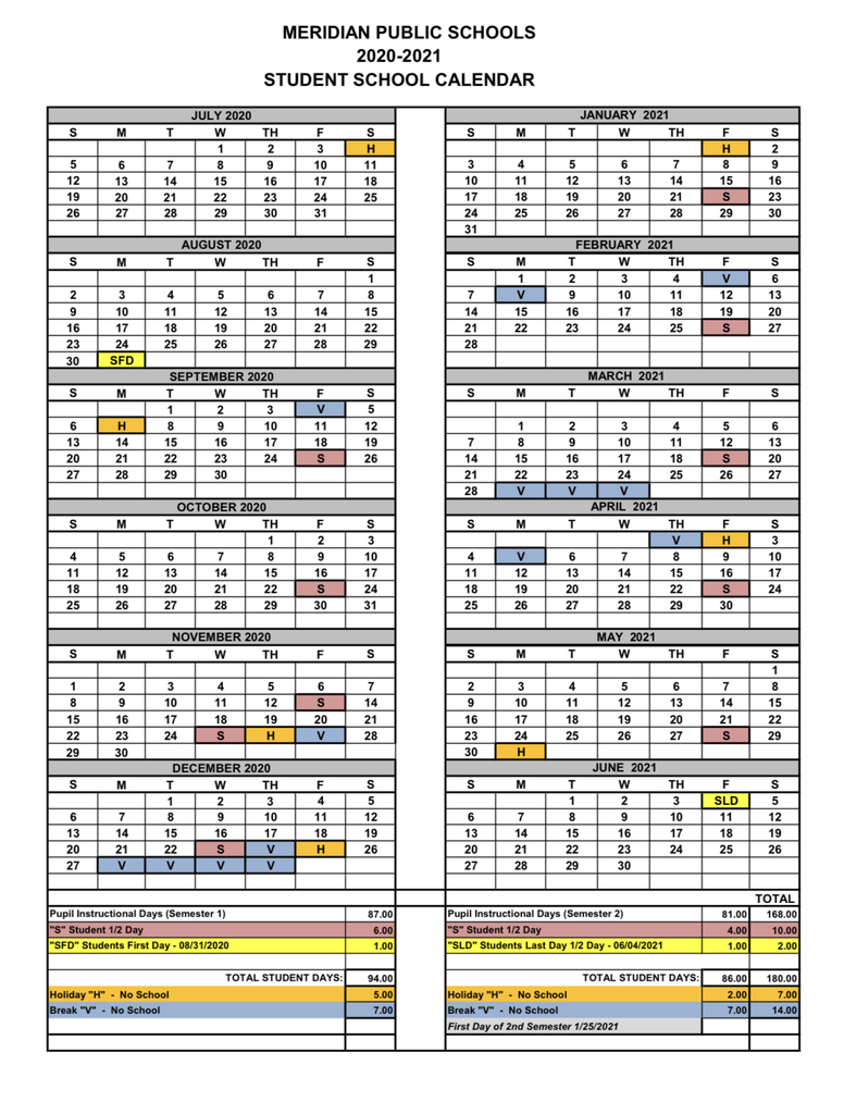 Meridian Public Schools Calendar Jackson Hale