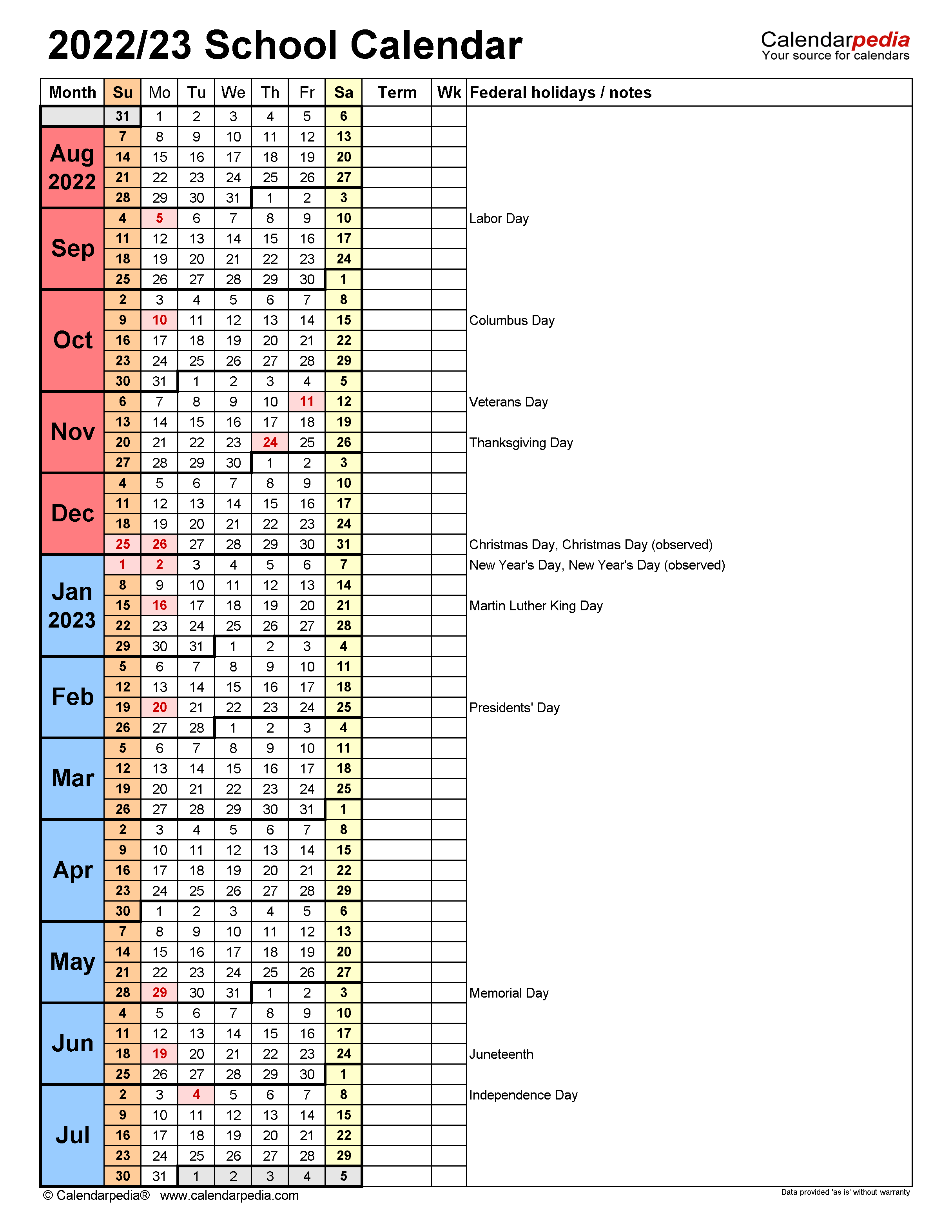 Ocps 22 23 Calendar Customize And Print