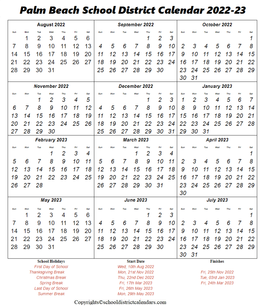 Palm Beach Calendar Customize And Print