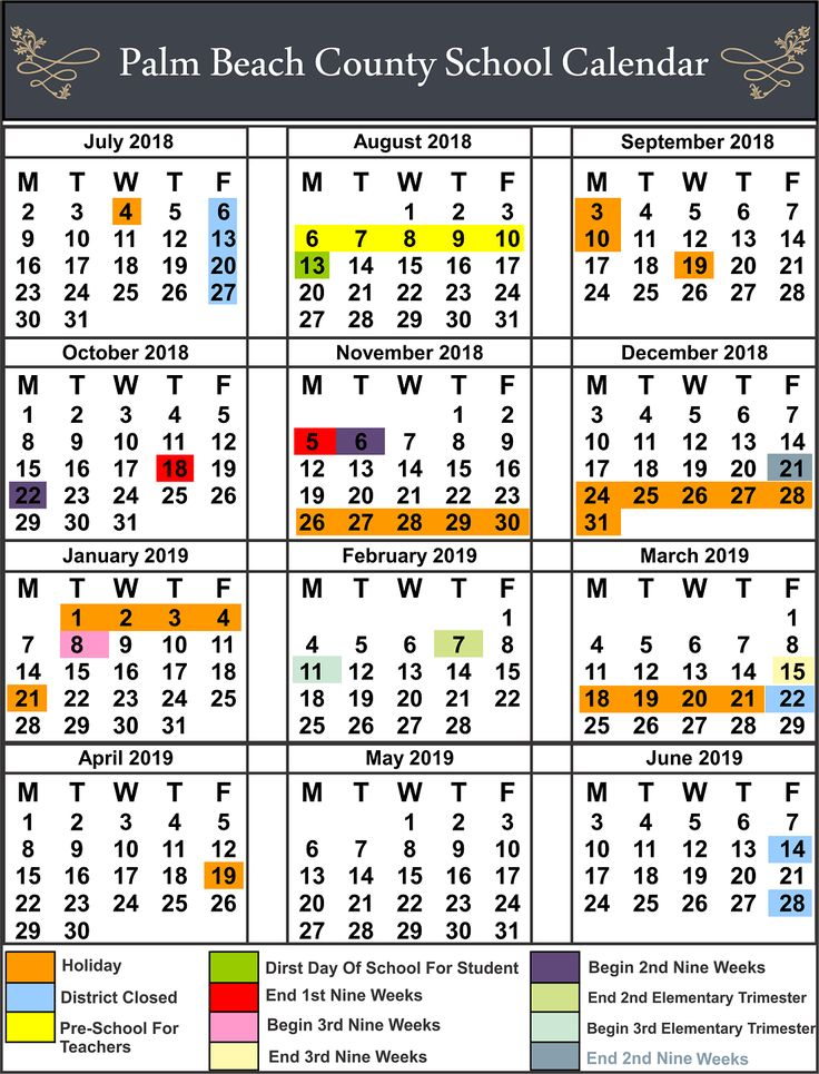 Palm Beach County School Calendar You Calendars School Calendar 