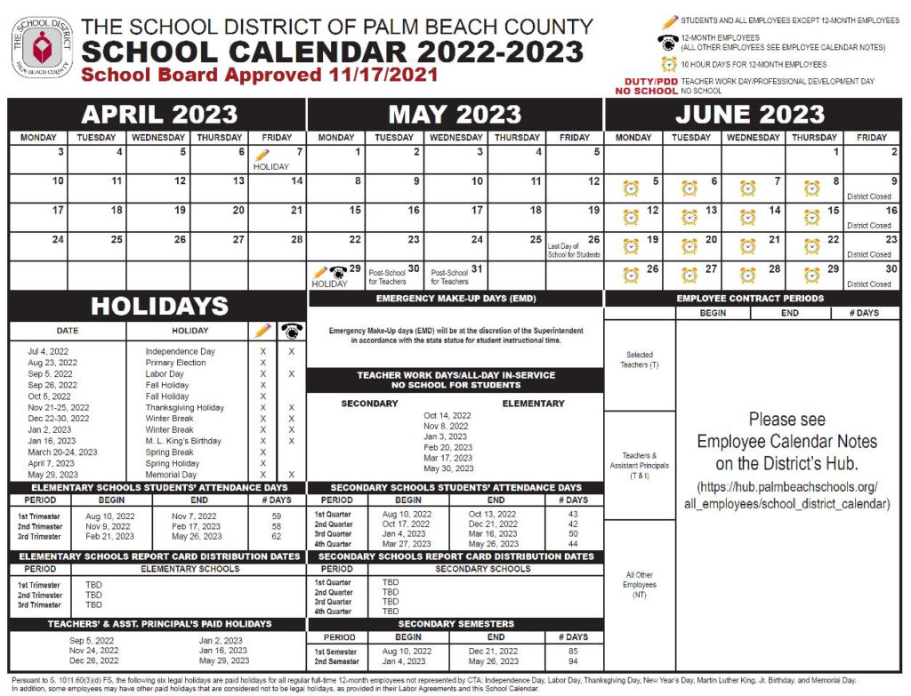 Palm Cove Elementary Calendar Collin Dickson