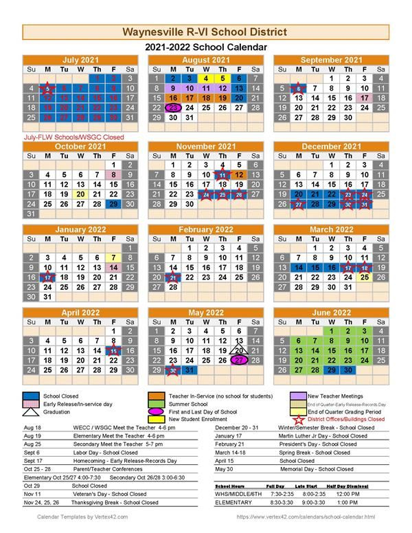 Parent Student Resources School Calendar