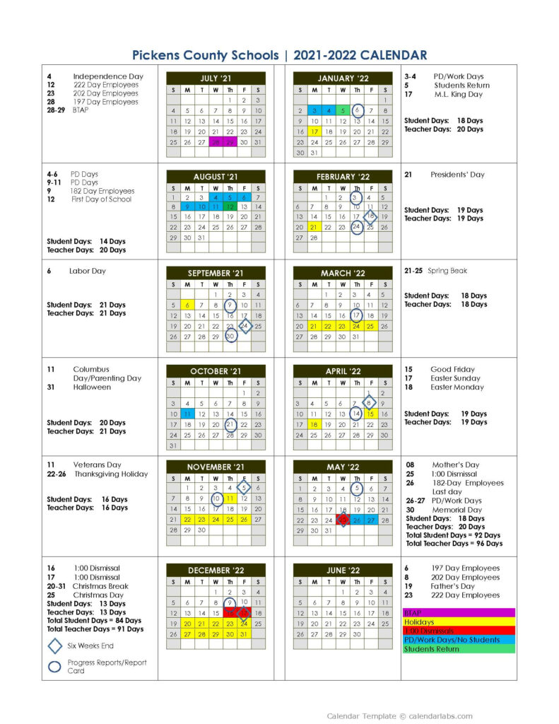 Pickens Technical College Calendar Martin Printable Calendars