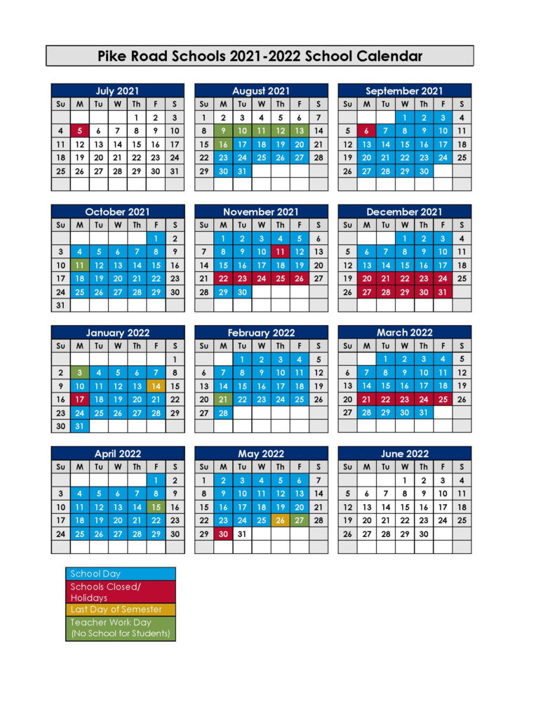 Pike Road Schools Calendar 2022 And 2023 PublicHolidays