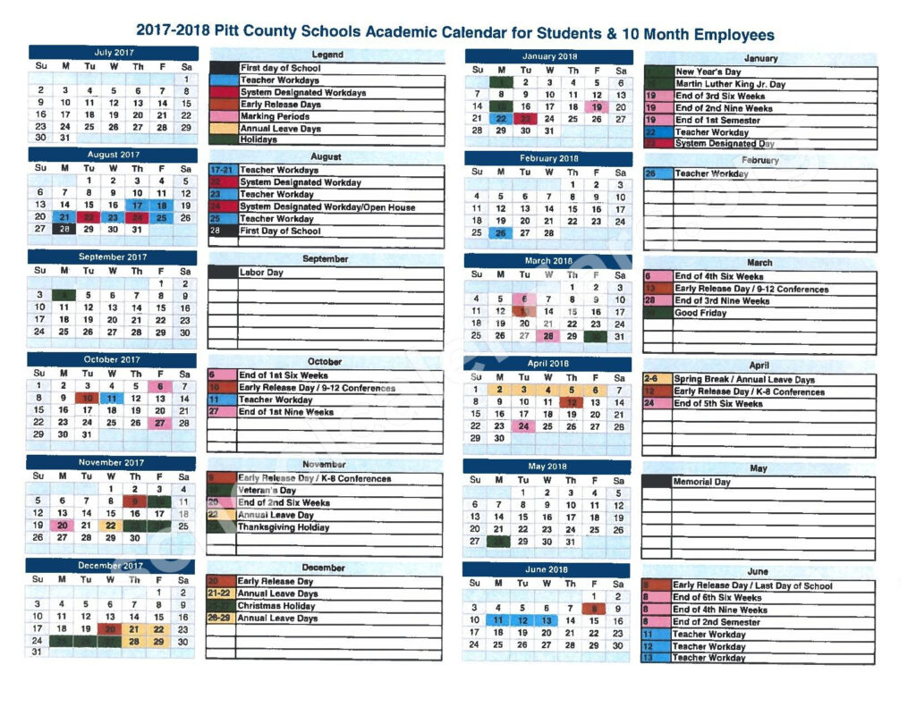 Pitt County School Calendar Qualads