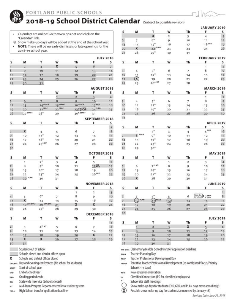 Portland Public Schools Calendar 2022 Schoolcalendars